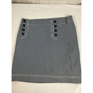 Women’s Talbots Nautical Striped Straight Pencil Skirt Petite Size 6P Blue White